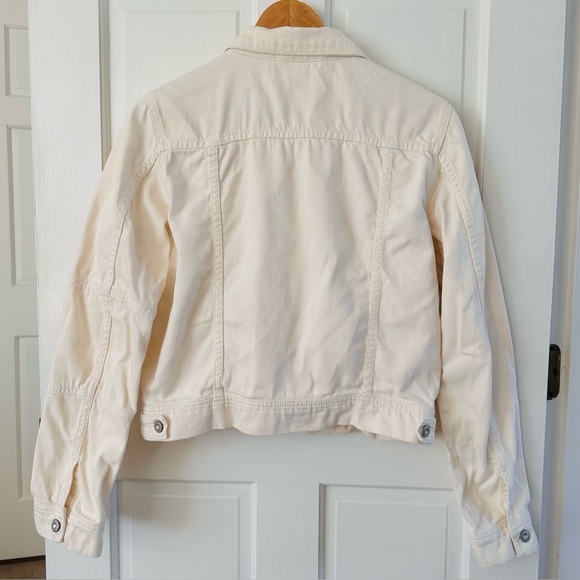 WE THE FREE Free People Rumors Denim Jacket Ecru Cream Size M - Picture 8 of 13